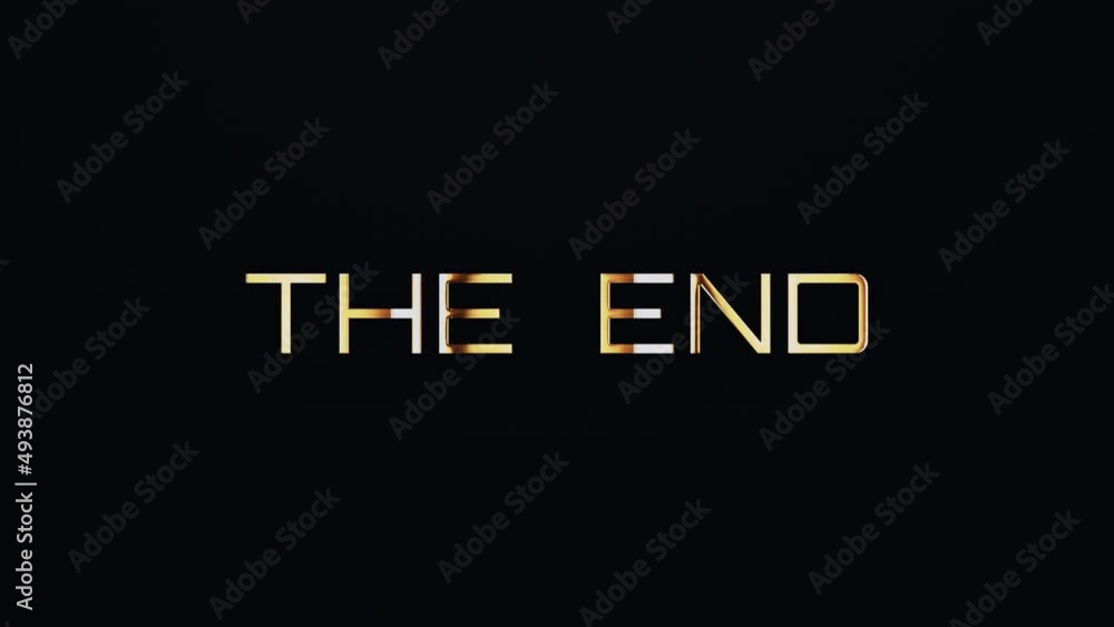 The End text word gold light animation loop with glitch text effect. 4K 3D seamless looping The End effect element for Cinema trailer, Sales Marketing title banner. Old Gaming Console Style.
The End text word gold light animation loop with glitch text effect. 4K 3D seamless looping The End effect element for Cinema trailer, Sales Marketing title banner. Old Gaming Console Style.