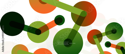 Abstract background. Round dots connected by lines. Trendy techno business template for wallpaper, banner, background or landing