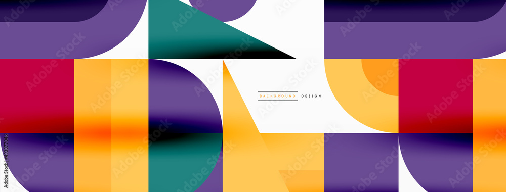 Minimal geometric abstract background. Circle square and triangle design. Trendy techno business template for wallpaper, banner, background or landing Minimal geometric abstract background. Circle square and triangle design. Trendy techno business template for wallpaper, banner, background or landing