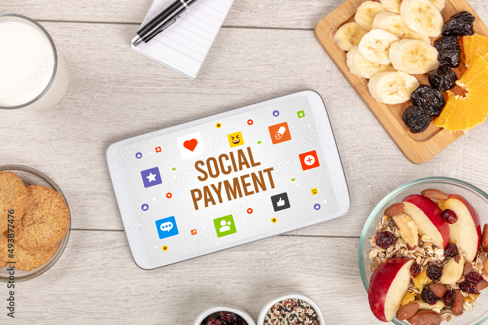 Healthy Tablet Pc compostion, social networking concept Healthy Tablet Pc compostion, social networking concept
