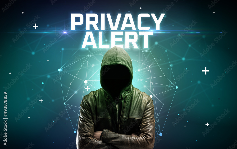 Mysterious hacker, online attack concept Mysterious hacker, online attack concept