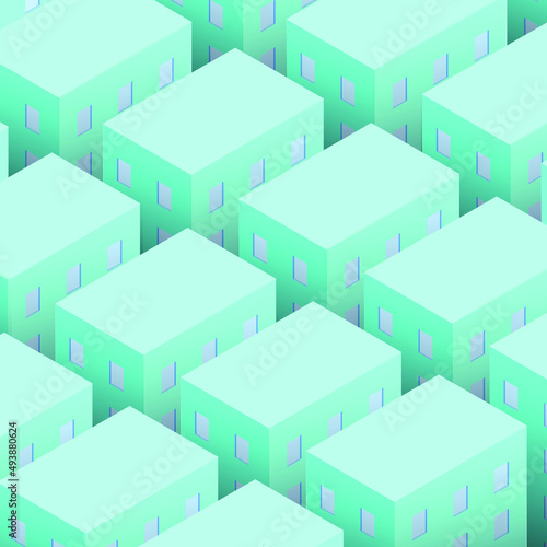 3d Isometric City. Real estate and construction industry concept. 3d suburban isometric illustration. Isolated.