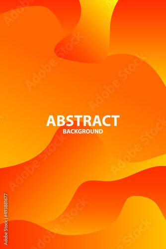 Dynamic style color wave banner design. Orange elements with fluid gradient. Vector Illustration 