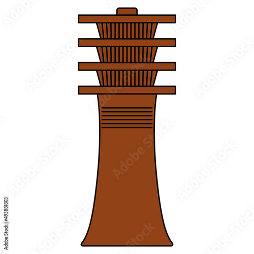 Djed sign. Ancient Egyptian sacred symbol. Isolated vector illustration.