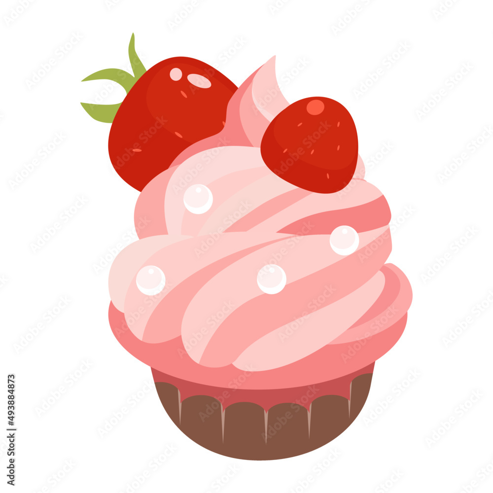 cupcake with strawberry. cupcake with strawberry.