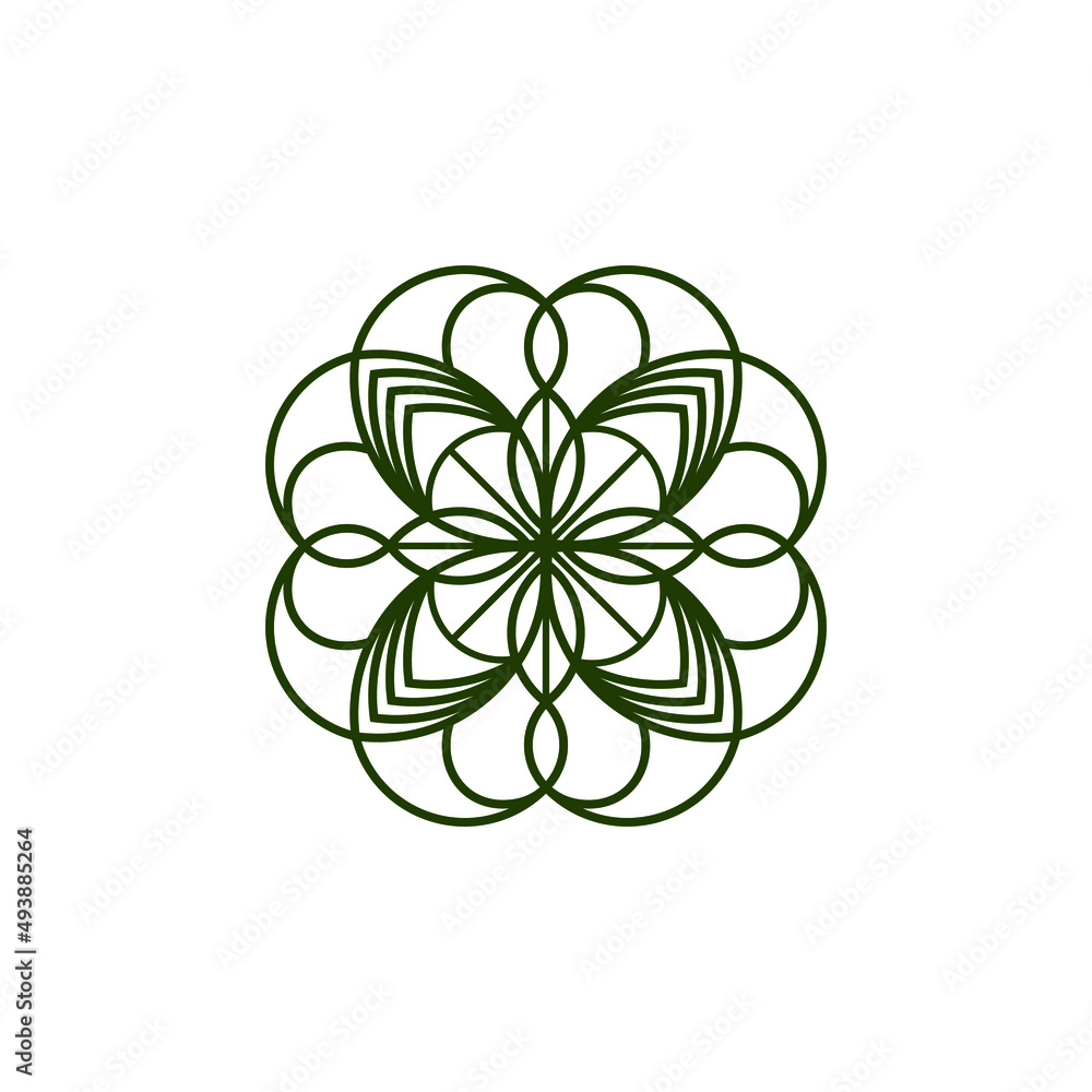 flower mandala beuty ornament vector icon logo design