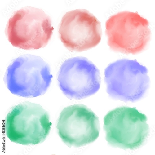 abstract background watercolors painting round shape