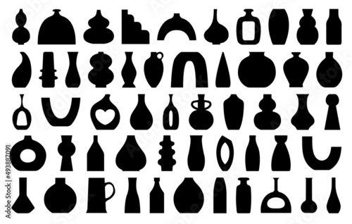 Vector collectoin ceramic boho vases