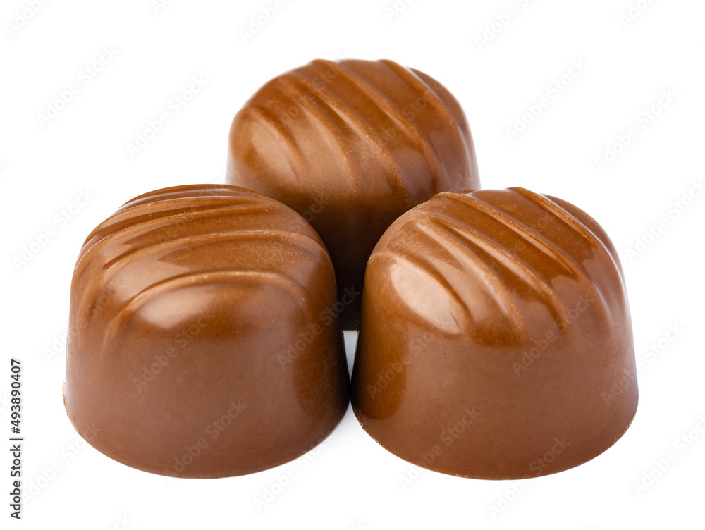 Chocolate sweets on a white background Chocolate sweets on a white background
