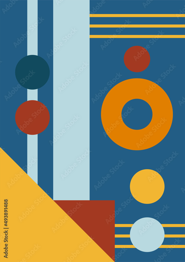 Flat bauhaus memphis geometric colorful abstract design background Flat bauhaus memphis geometric colorful abstract design background