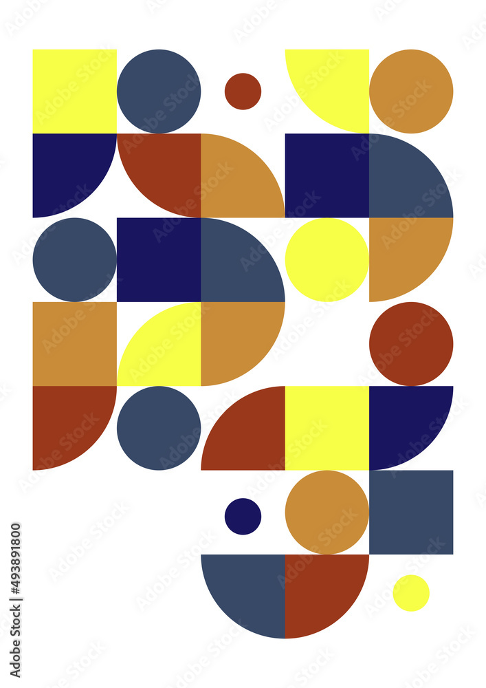 Flat bauhaus memphis colorful abstract design background Flat bauhaus memphis colorful abstract design background