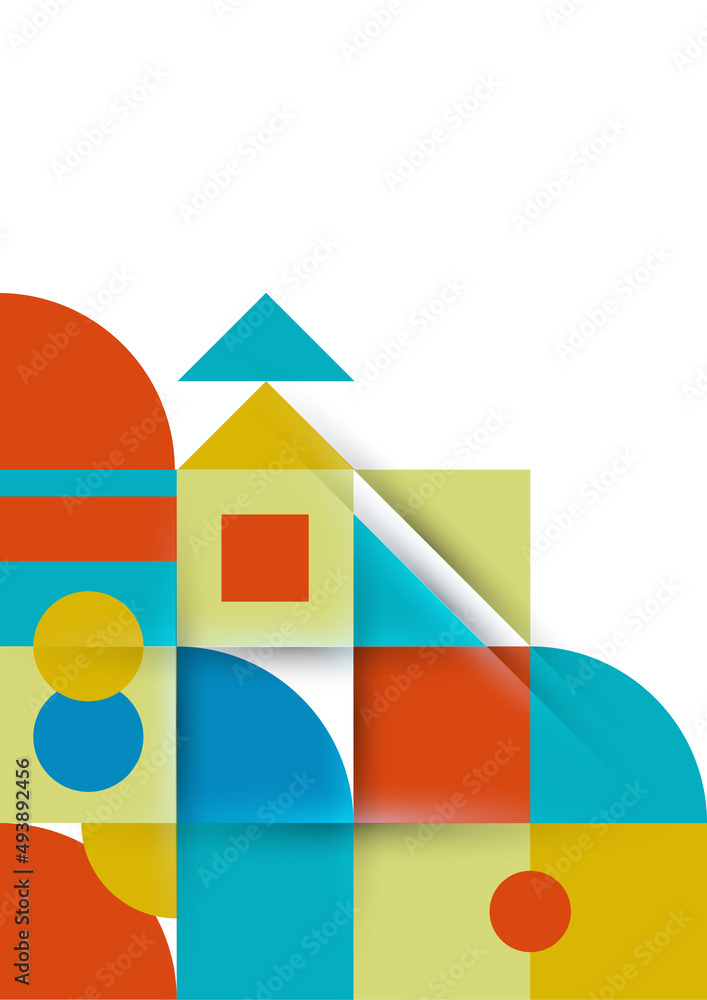Fototapeta premium Colorful bauhaus memphis abstract design background