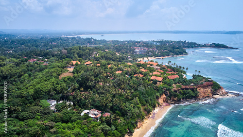 Aerial view of srilanka beaches and turquoise indian ocean