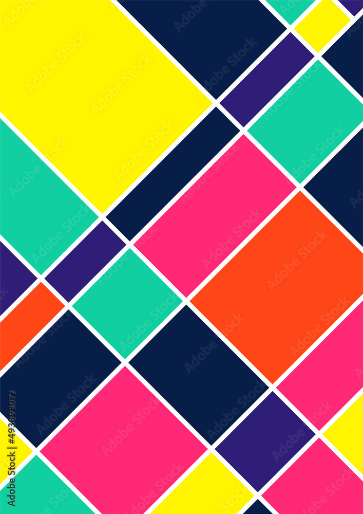 Modern bauhaus memphis colorful abstract design background