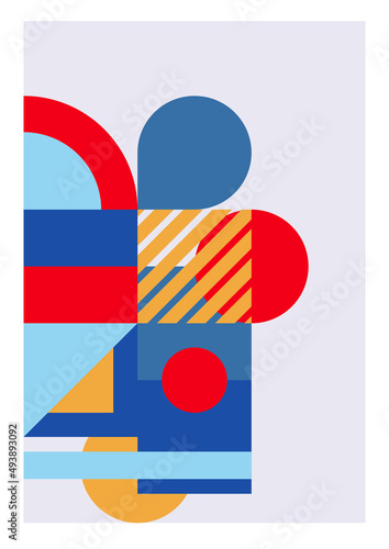 Modern bauhaus memphis colorful abstract design background