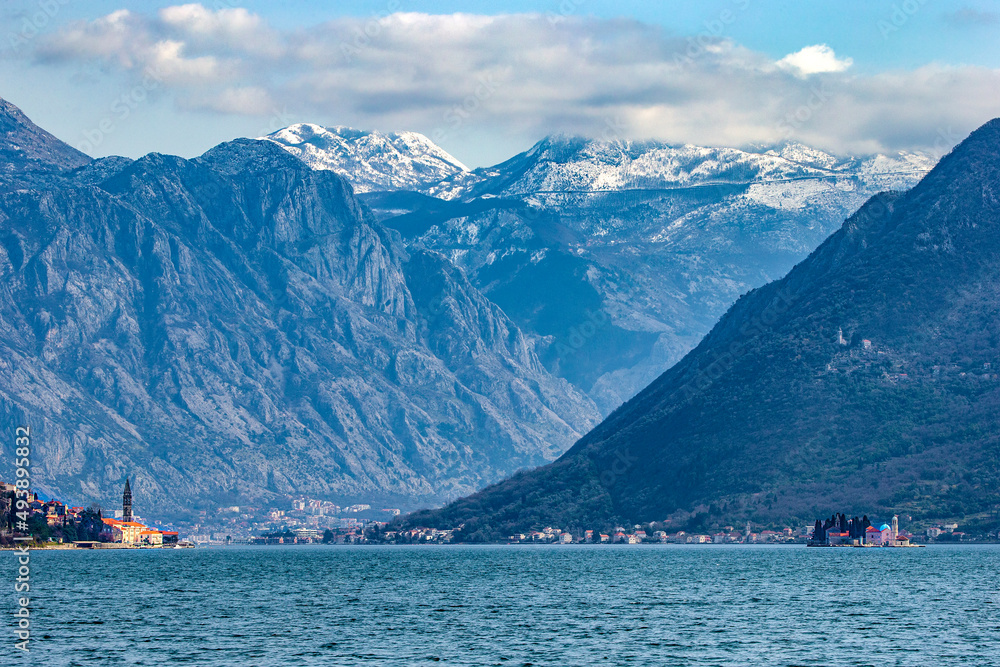 Beautiful fiord of the Bay of Kotor, Montenegro 