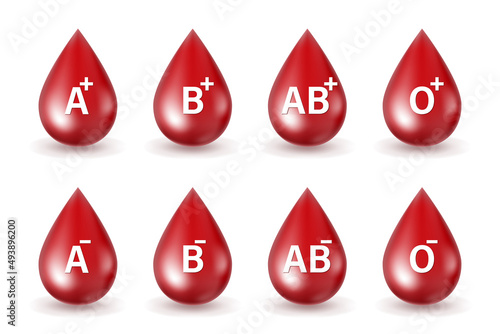 Blood type. Blood group on white background.