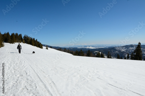 Mountains with snow. Beskid Żywiecki