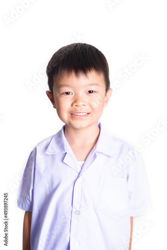 Kindergarden school boy with uniform smiling