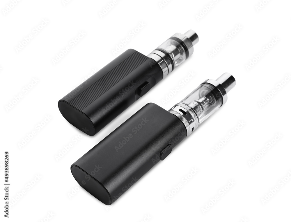 Electronic cigarettes on white background. Smoking alternative Electronic cigarettes on white background. Smoking alternative
