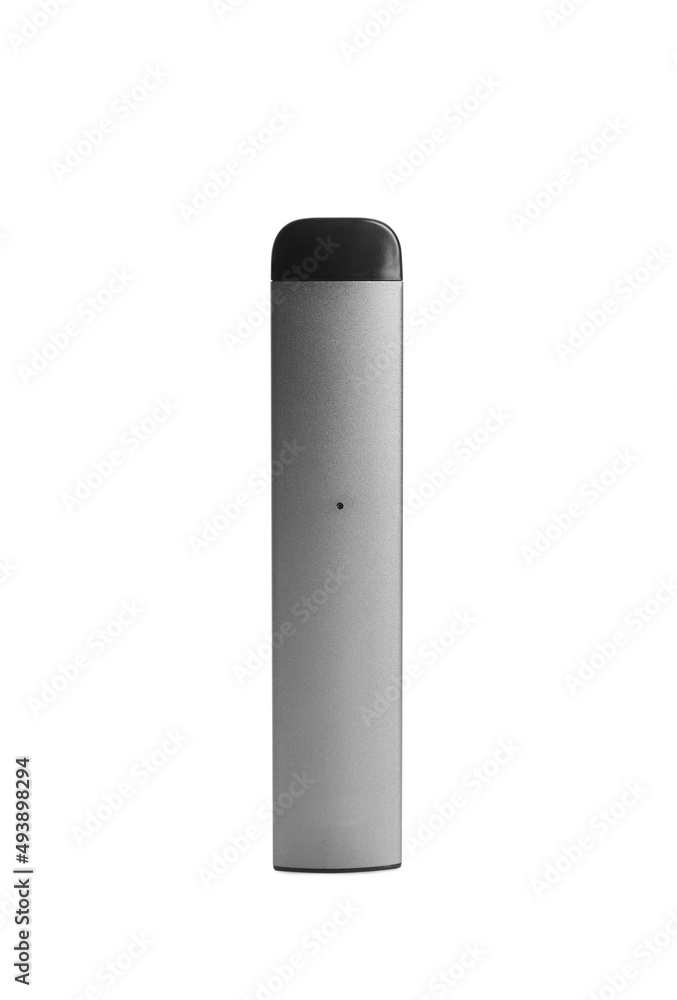 Grey disposable electronic cigarette isolated on white Grey disposable electronic cigarette isolated on white