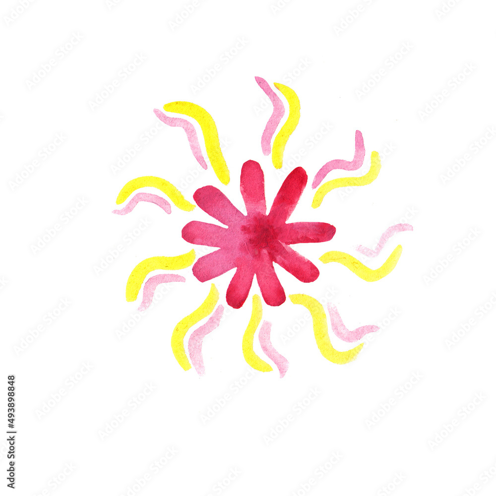 watercolour floral, delicate flowers, yellow,red and pink flowers, watercolour floral, delicate flowers, yellow,red and pink flowers,