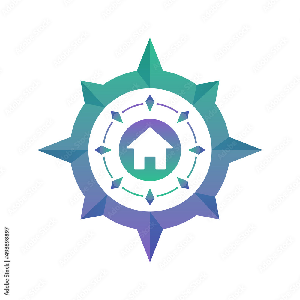 home compass logo element design template icon home compass logo element design template icon
