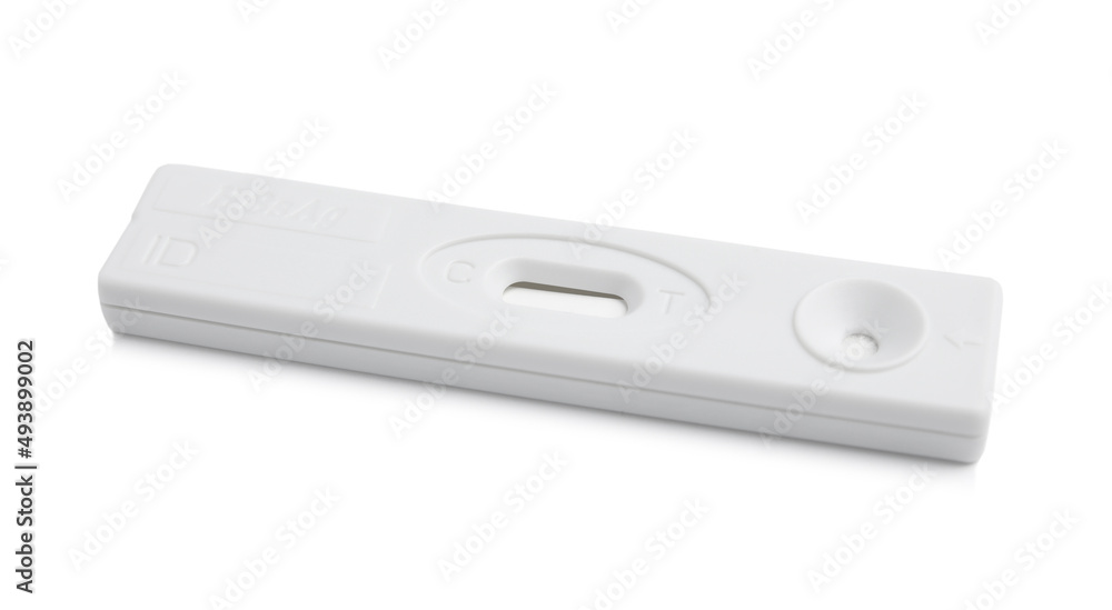 Disposable express test for hepatitis on white background Disposable express test for hepatitis on white background