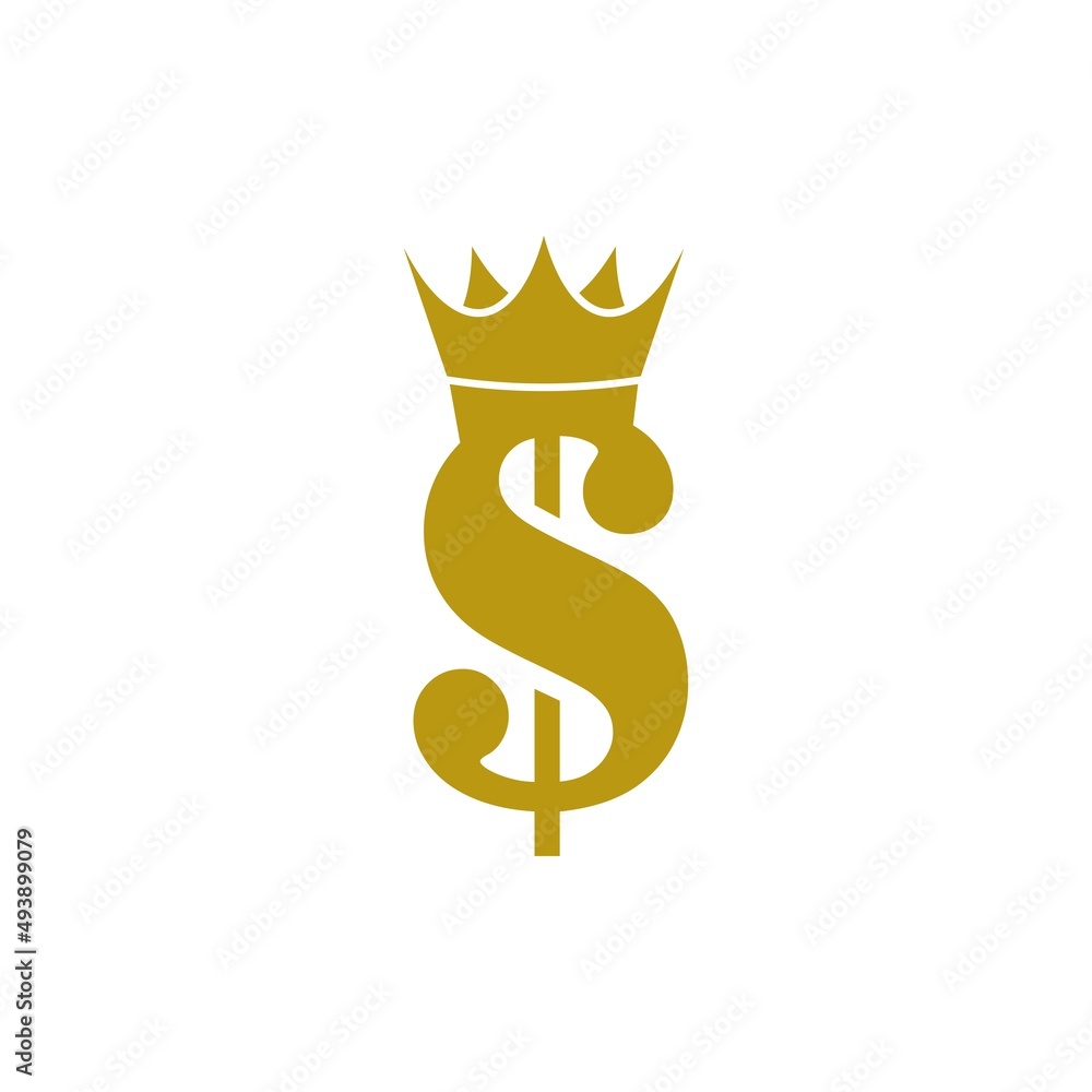 Money King Logo Icon. Dollar with crown icon isolated on white background Money King Logo Icon. Dollar with crown icon isolated on white background