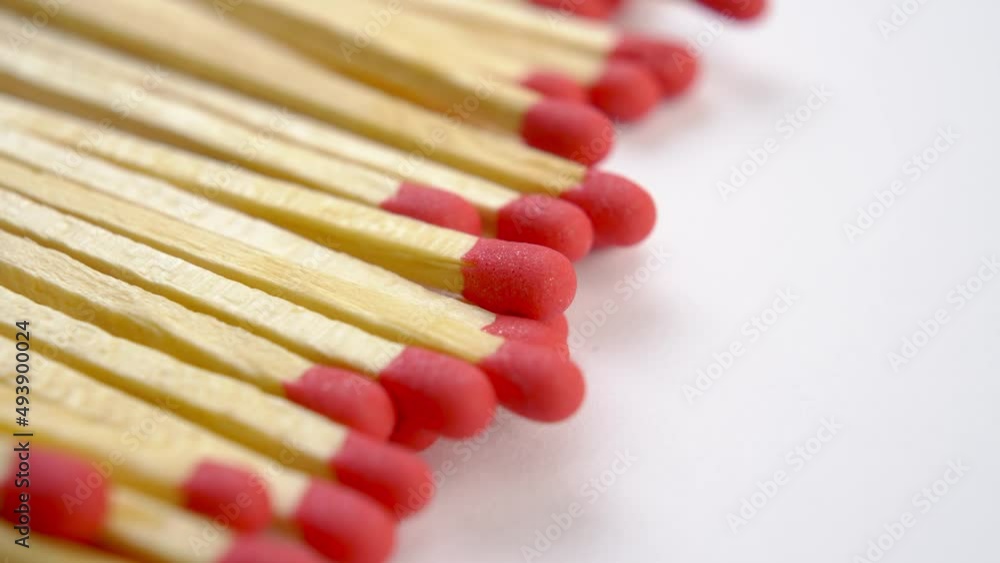 Matches sticks on white background. Macro. Rotation Matches sticks on white background. Macro. Rotation