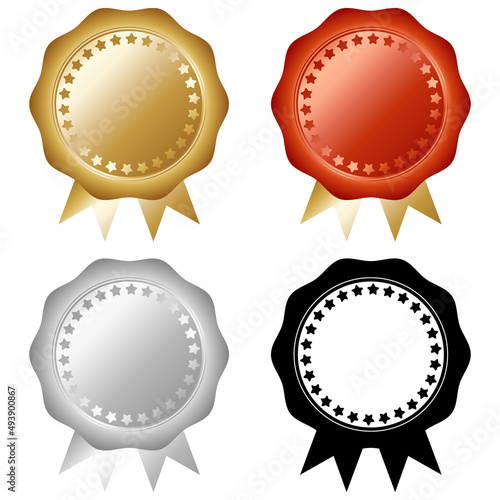 シーリングワックスのフレーム4種セット　リボン付き