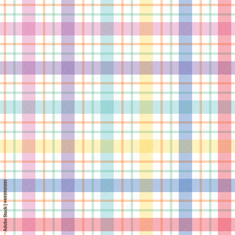 Unique Rainbow plaid full repeat seamless pattern for summer and spring design
