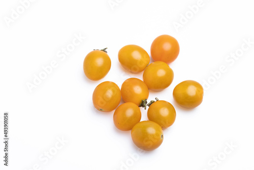 Yellow Cherry Tomato Organic on a white background