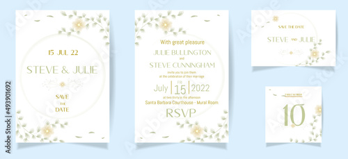 Set of wedding templates and invitation card in rustic style © Alena Andrushchanka