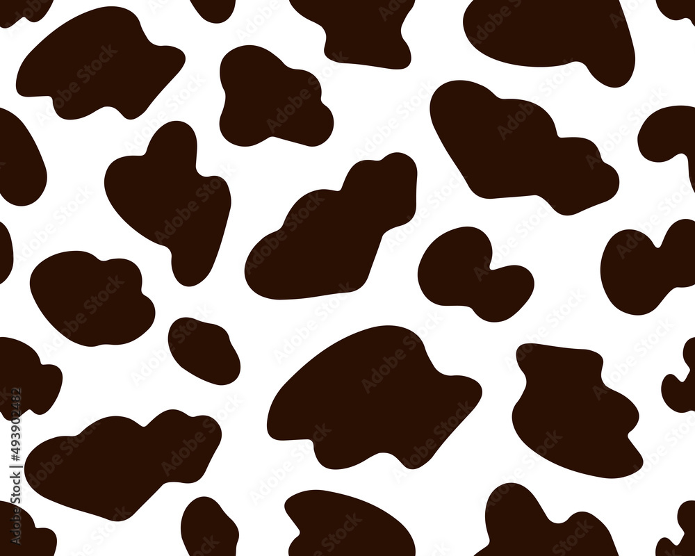 Cow brown and white seamless pattern. Ideal for printing on wallpaper, fabric, packaging. To use the web page background, surface textures. Abstract vector spots. Cow brown and white seamless pattern. Ideal for printing on wallpaper, fabric, packaging. To use the web page background, surface textures. Abstract vector spots.