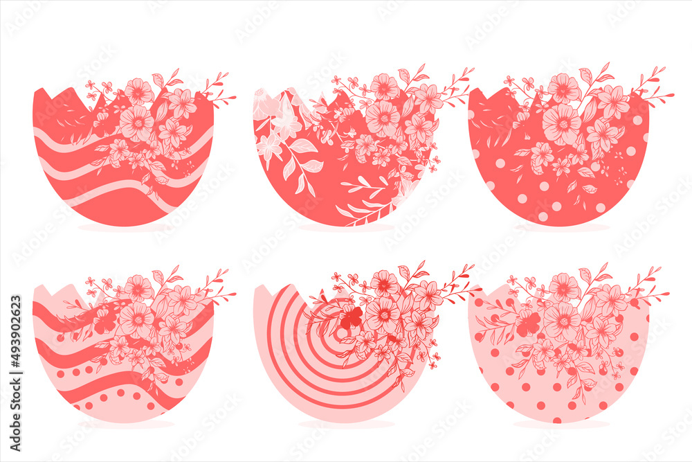 Set of cute Easter eggs. Isolated Easter eggs spring holiday. Vector illustration of beautiful Easter Egg Set of cute Easter eggs. Isolated Easter eggs spring holiday. Vector illustration of beautiful Easter Egg