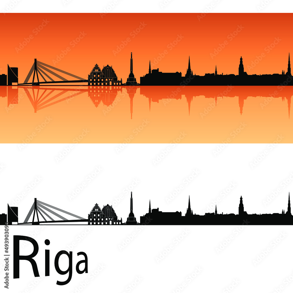 Obraz premium skyline in ai format of the city of riga