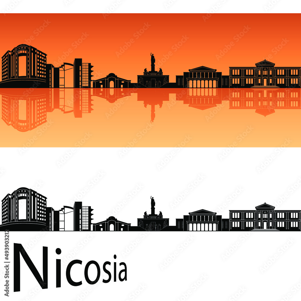 skyline in ai format of the city of  nocosia
