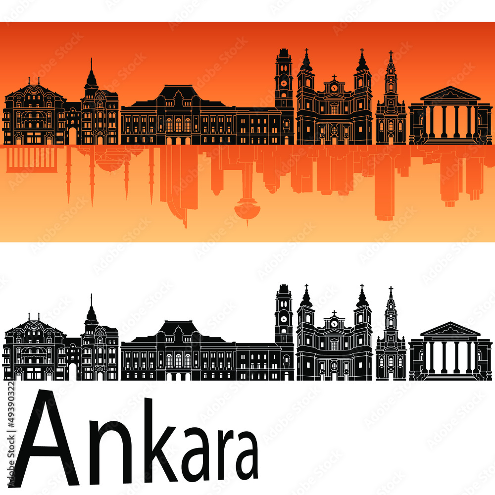 skyline in ai format of the city of  ankara