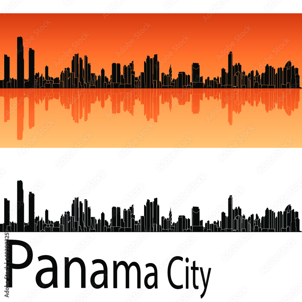skyline in ai format of the city of  panama city
