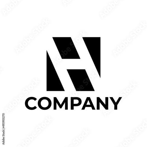 letter H in square logo design