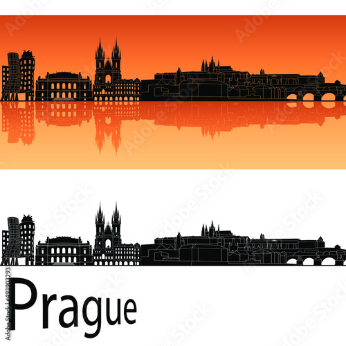 skyline in ai format of the city of prague