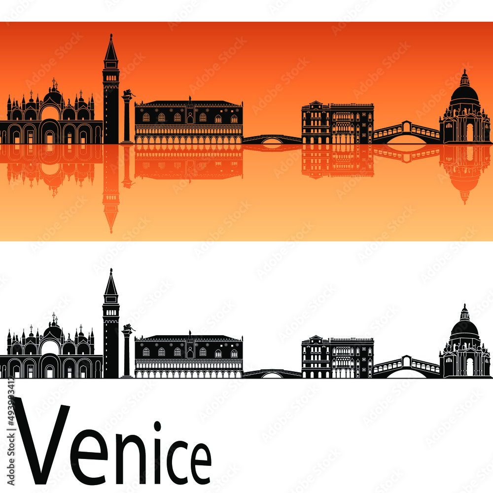 skyline in ai format of the city of  venice