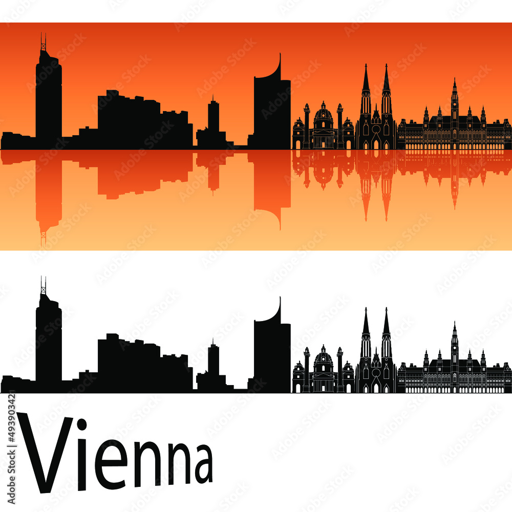 skyline in ai format of the city of  vienna