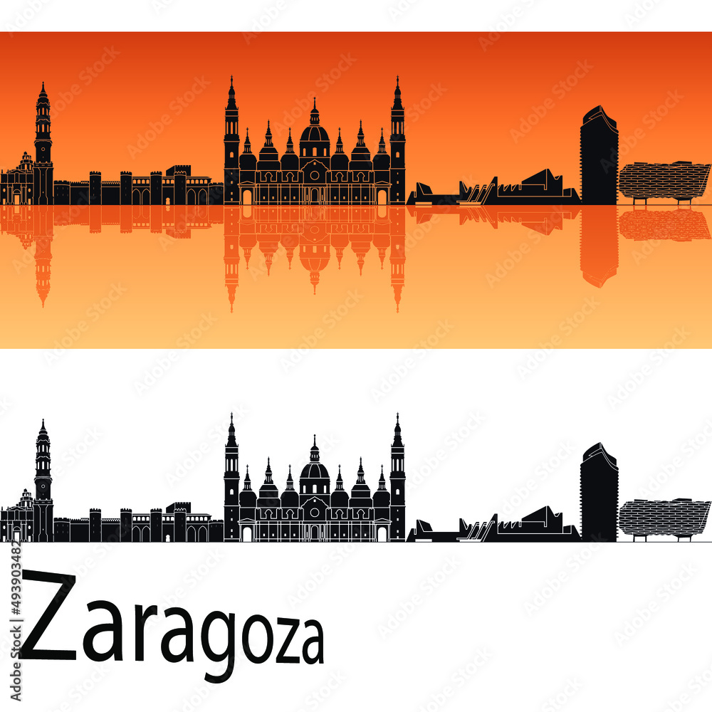 skyline in ai format of the city of  zaragoza