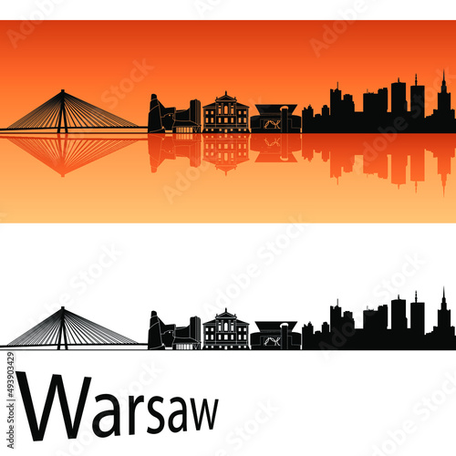 skyline in ai format of the city of  warsaw