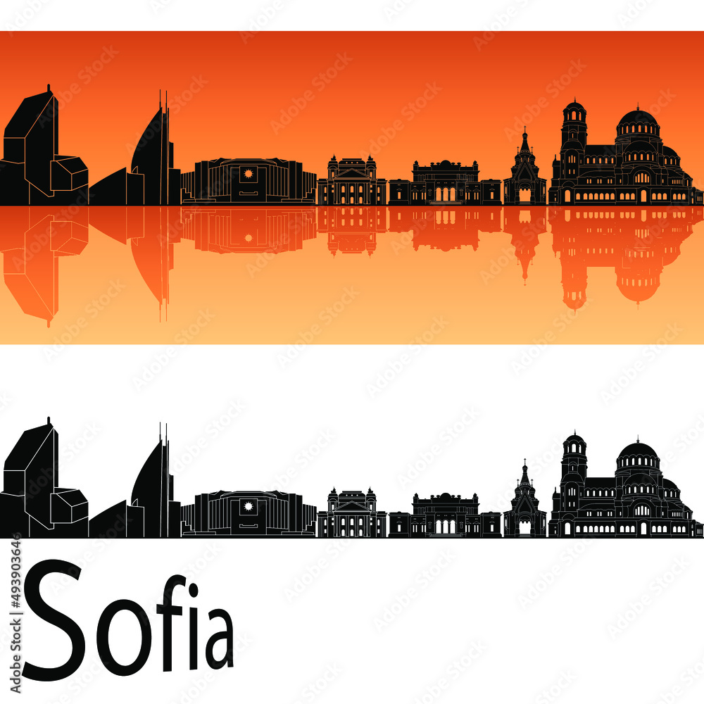 skyline in ai format of the city of  sofia