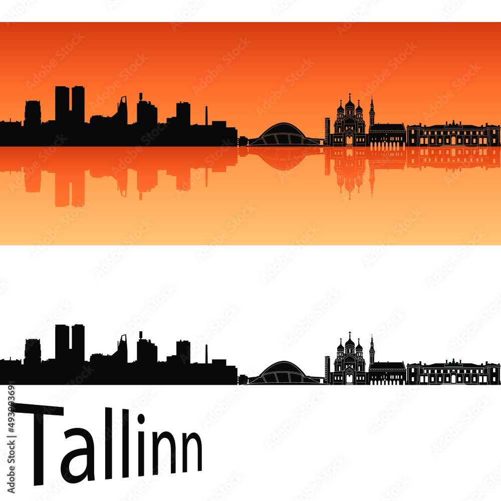 skyline in ai format of the city of  tallinn