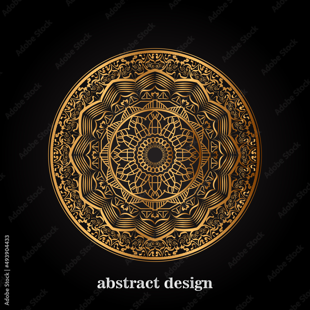 ornament with gold color and black background
