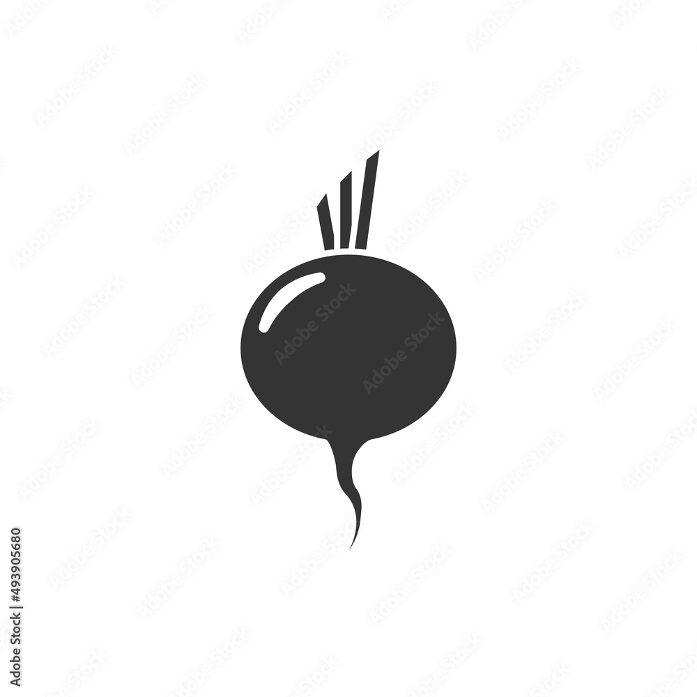 Silhouette icon of radish illustration Silhouette icon of radish illustration